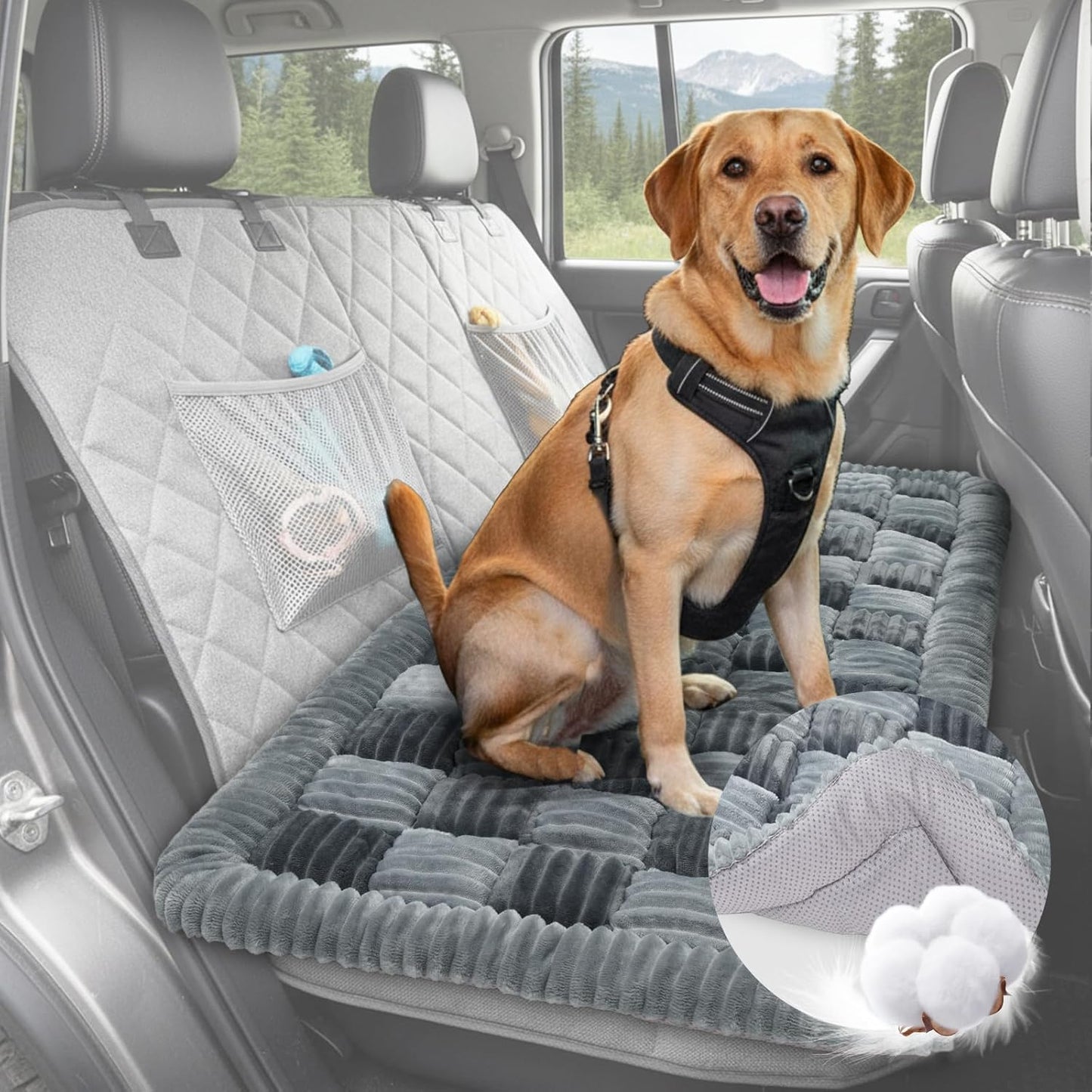 Dog Bed for Car Back Seat - Non-Slip, Washable Dog Mat for