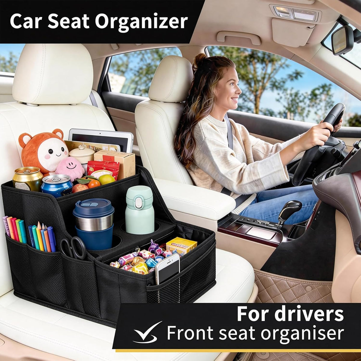 Car Seat Organizer Backseat and Passenger Seat Organizer
