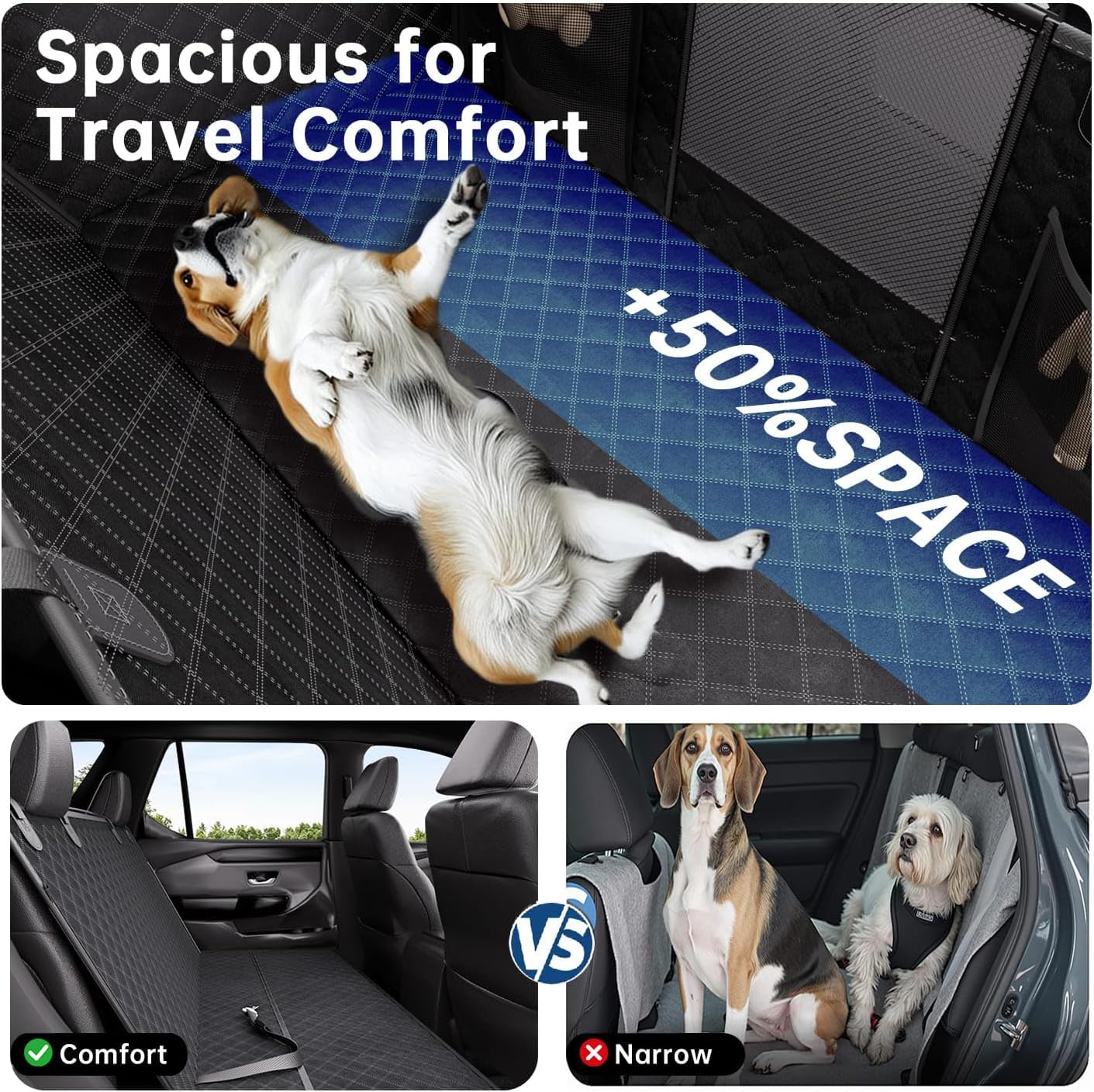 Dog Truck Seat Cover for Back Seat Hard Bottom, Powerful