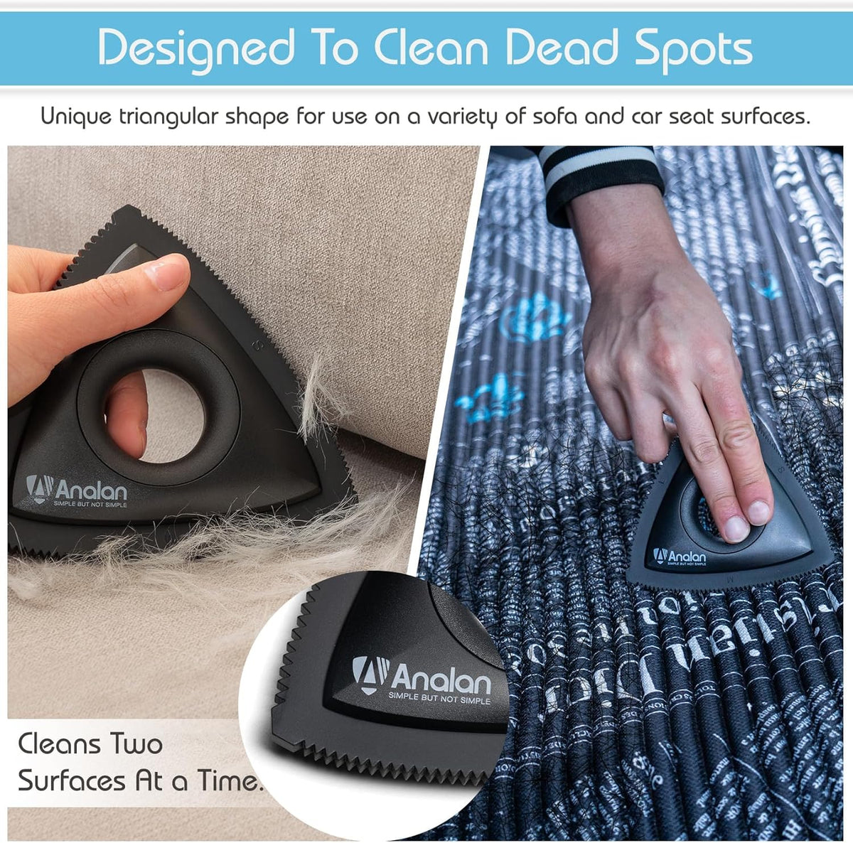 Mini Pet Hair Remover for Car Detailing Supplies, Triangle