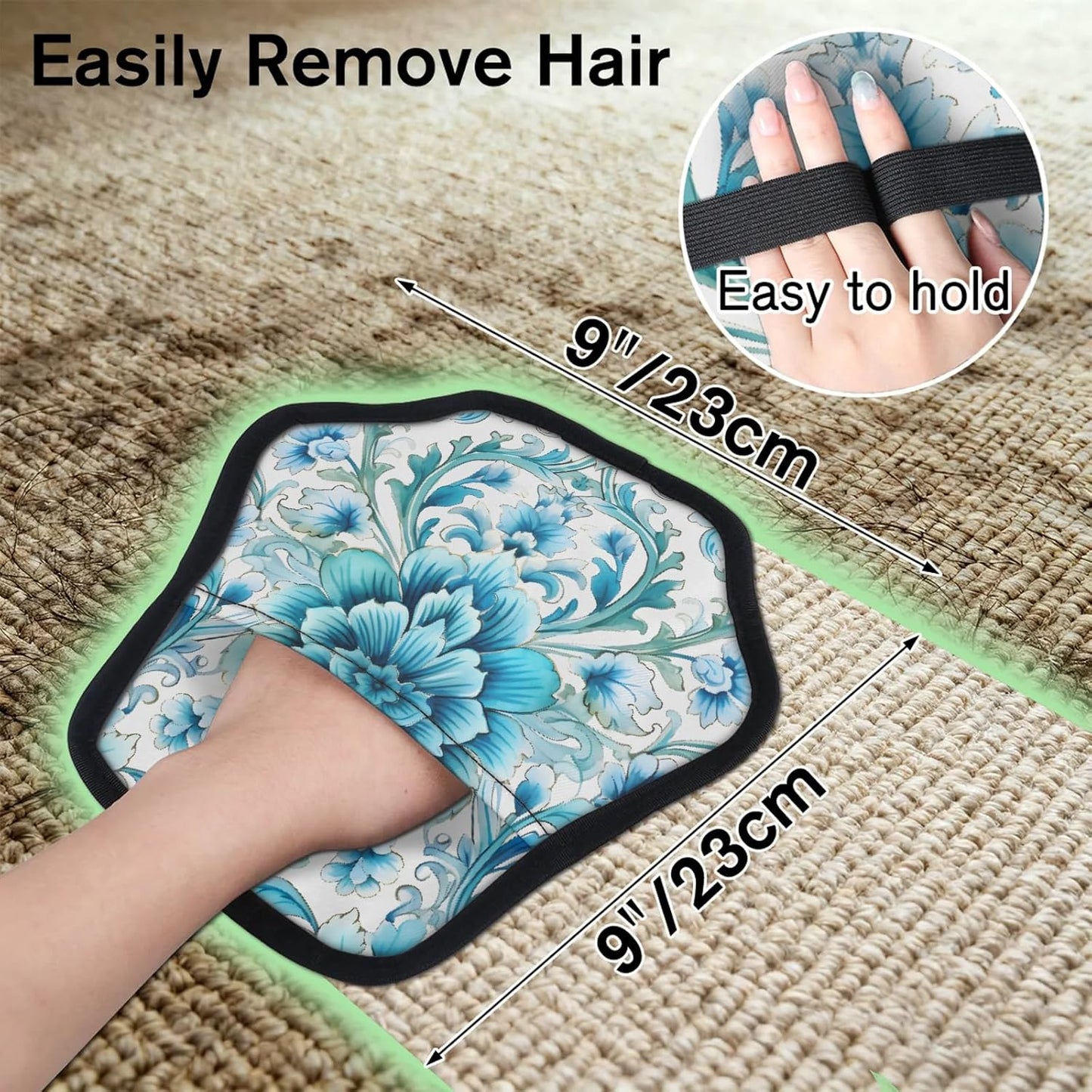 Enthic Flower Blue 2Pcs Electrostatic Reusable Pet Hair