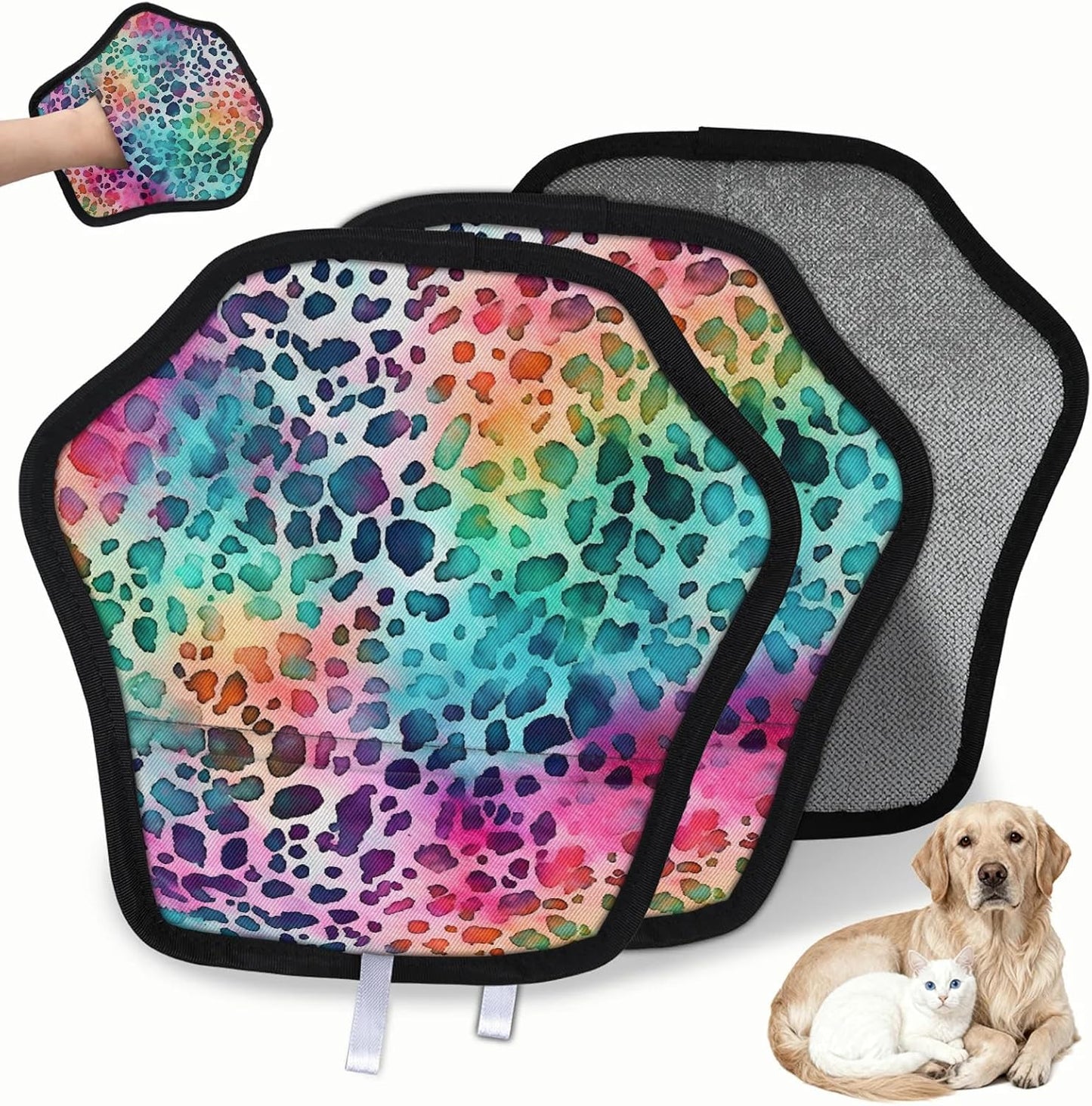 Pet Hair Removal Glove for Dogs Cats Reusable Washable Set