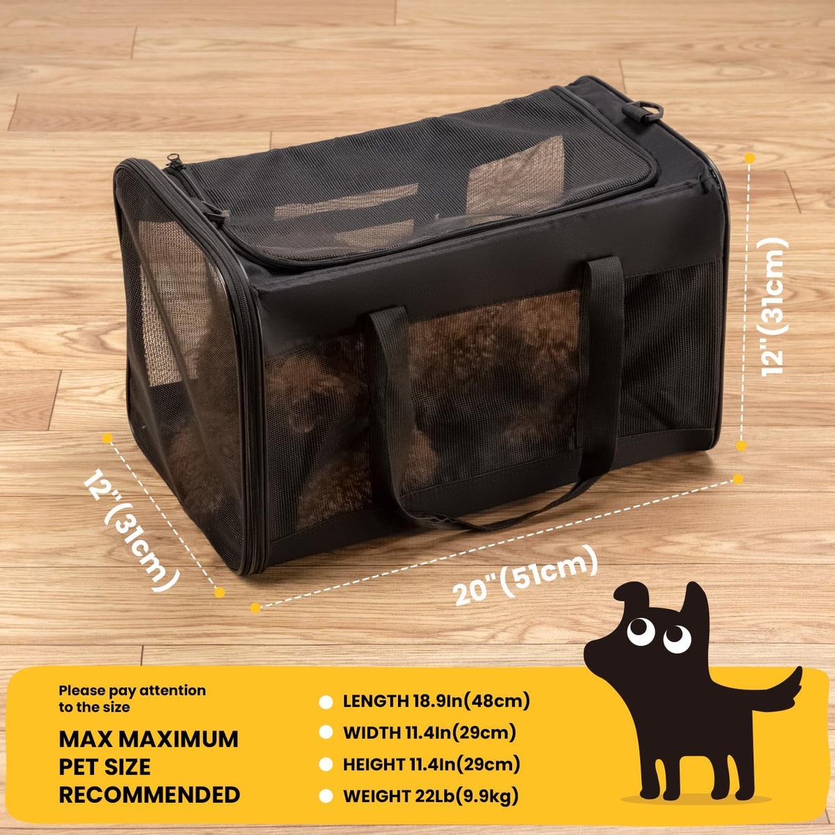 Dog Carrier Bag,Soft-Sided Pet Carriers for Dogs with