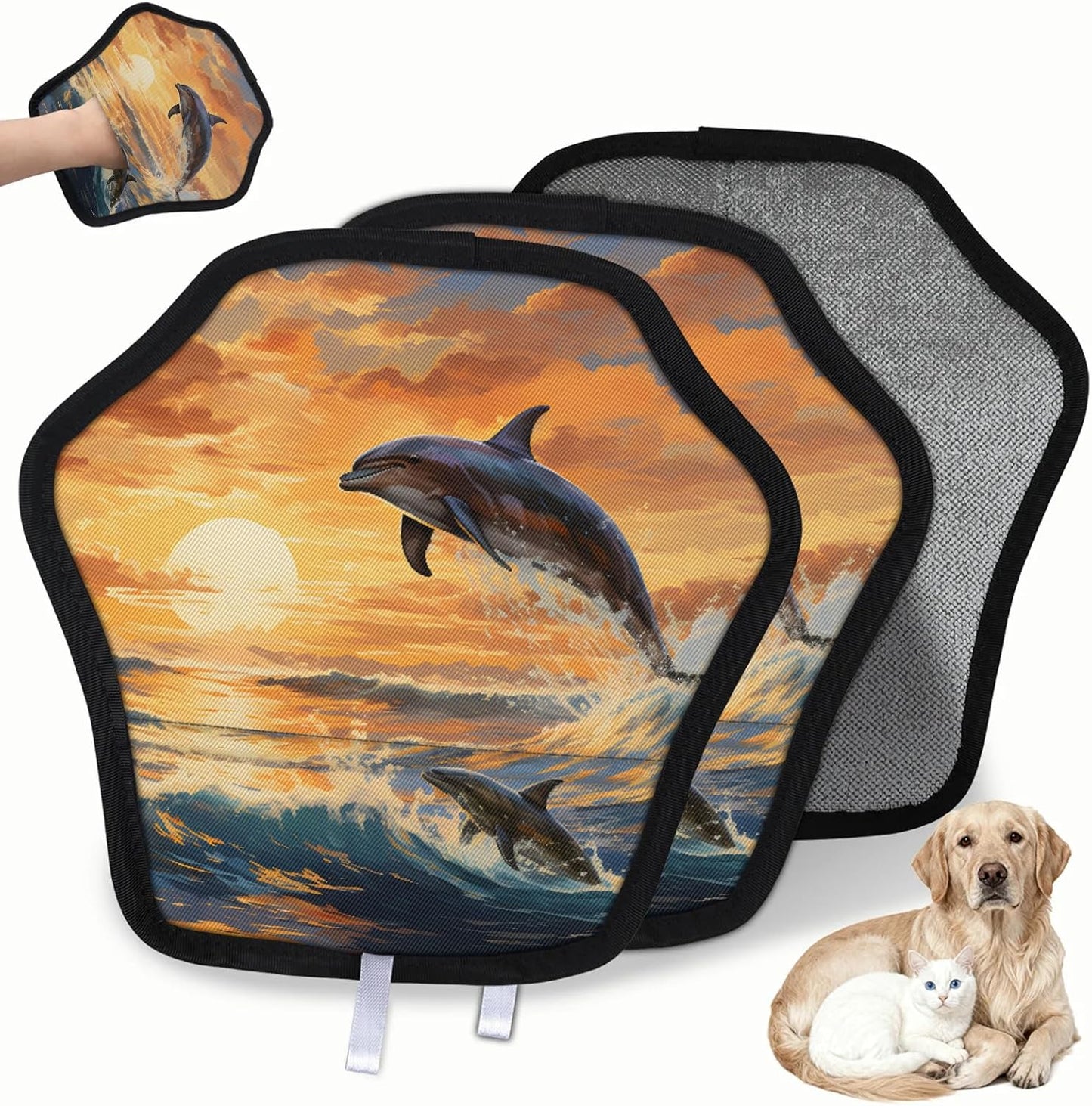 Pet Hair Removal Glove for Dogs Cats Reusable Washable Set