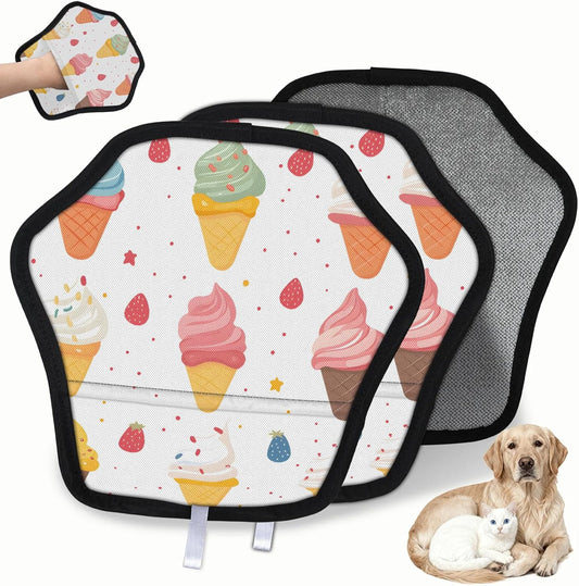 Lovely Ice Cream 2Pcs Electrostatic Reusable Pet Hair