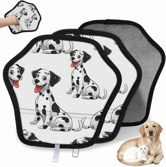 Cute Dalmatian Dog 2Pcs Electrostatic Reusable Pet Hair