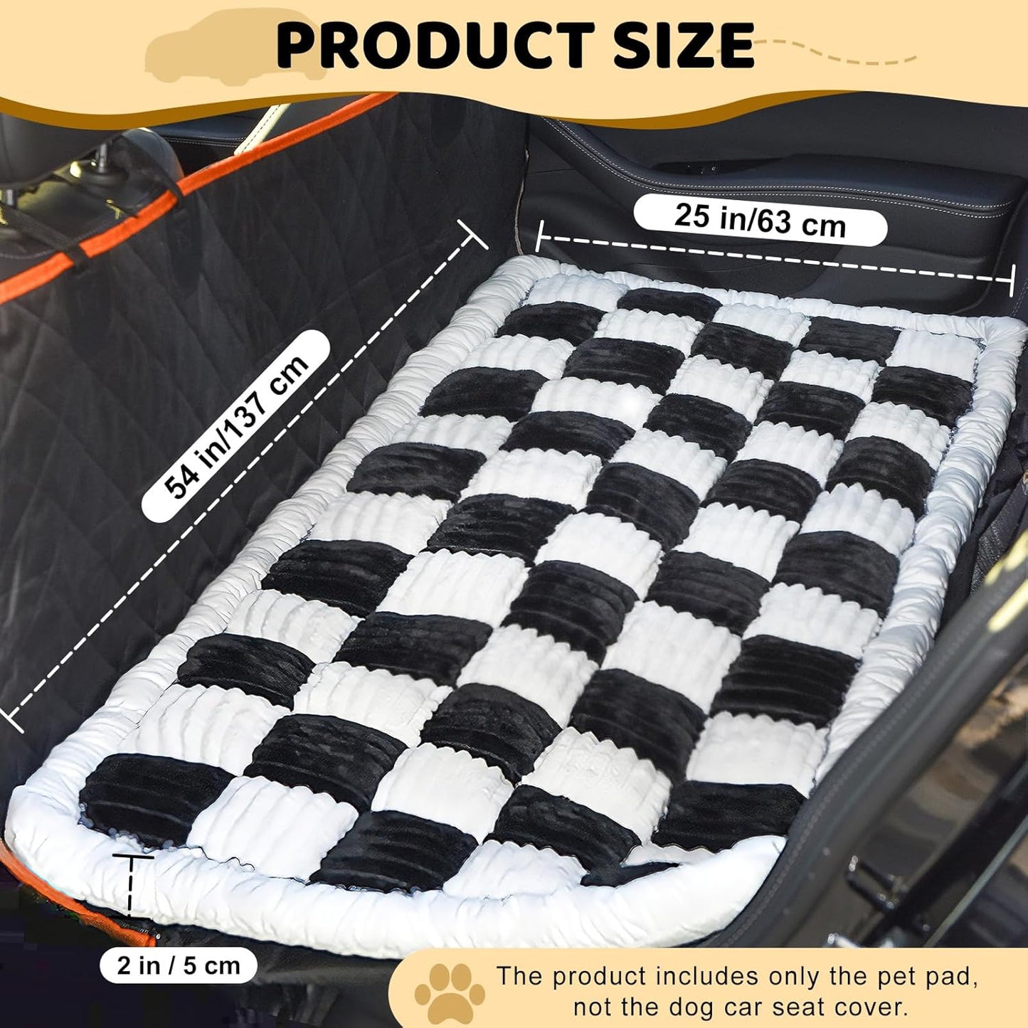 Dog Bed Mat for Car Backseat Extender, 24.8'' x 54''