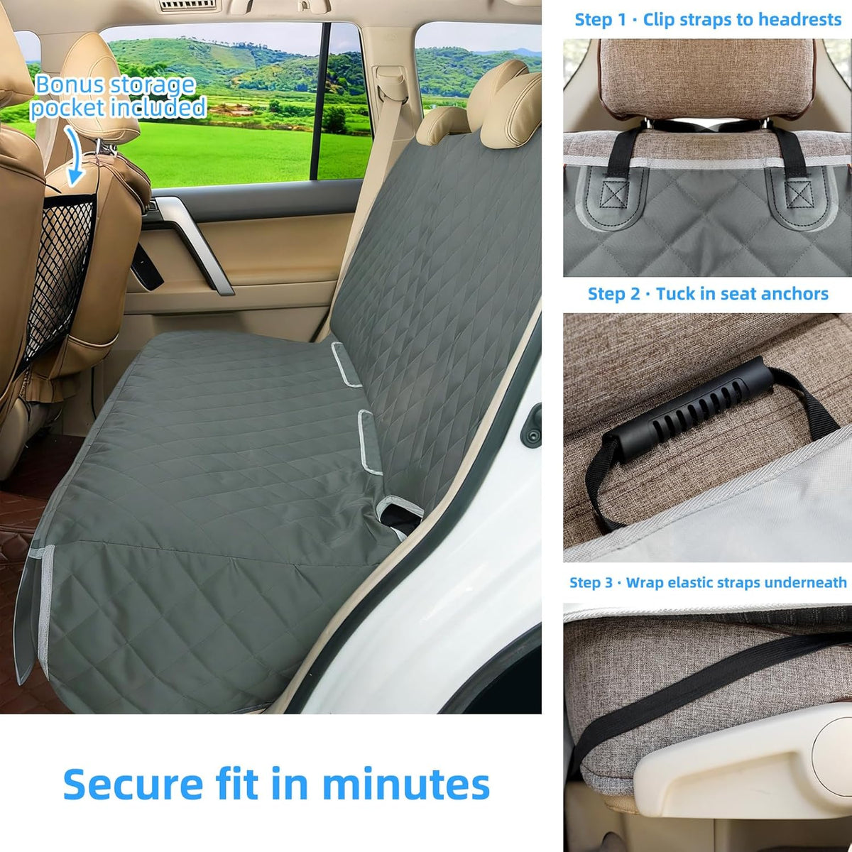Dog Seat Cover for Back Seat More Durable Waterproof