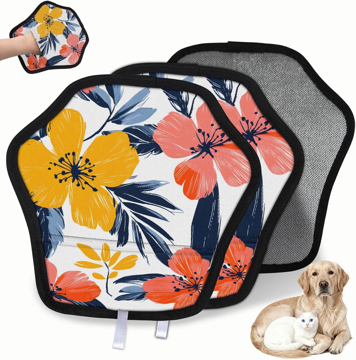 Pet Hair Removal Glove for Dogs Cats Reusable Washable Set