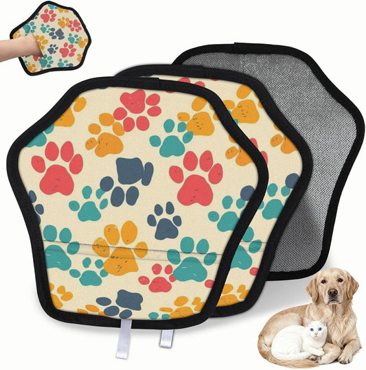 Dog Paw Print Pet 2Pcs Electrostatic Reusable Pet Hair