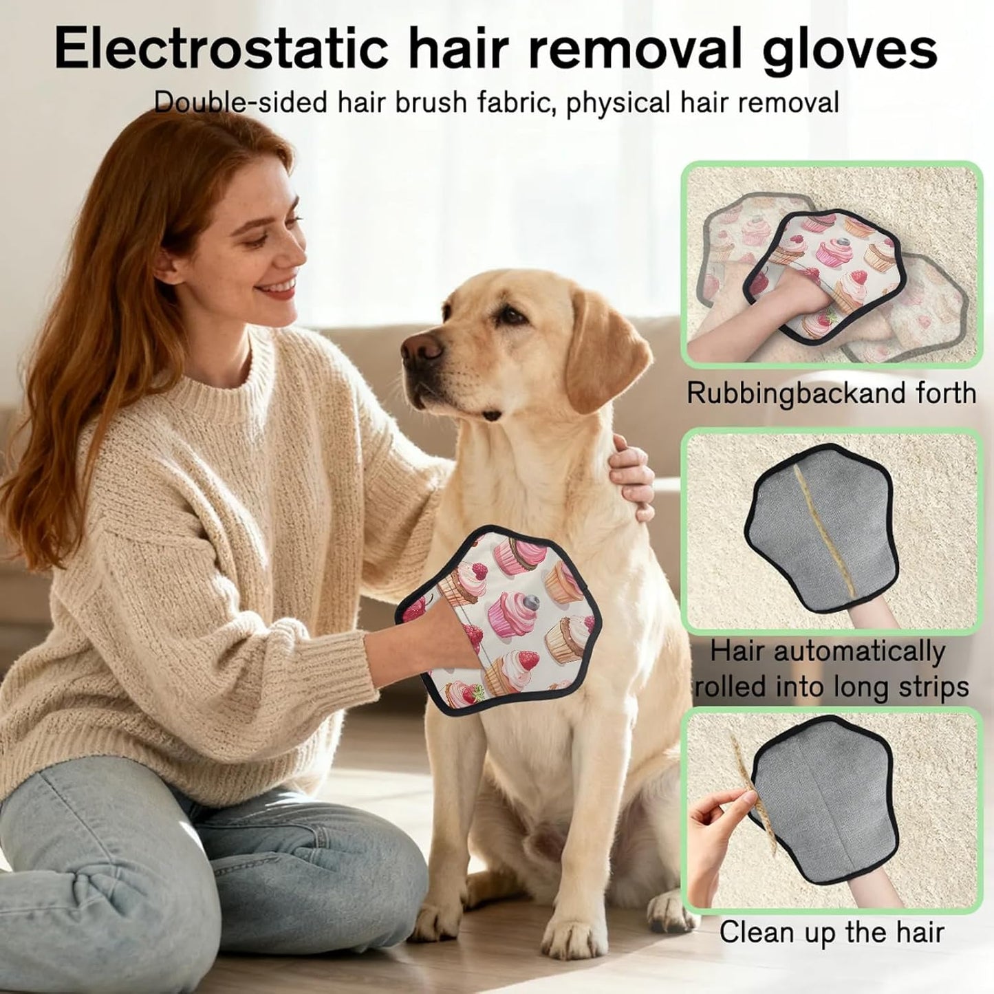 Sweets Cupcake Donut 2Pcs Electrostatic Reusable Pet Hair