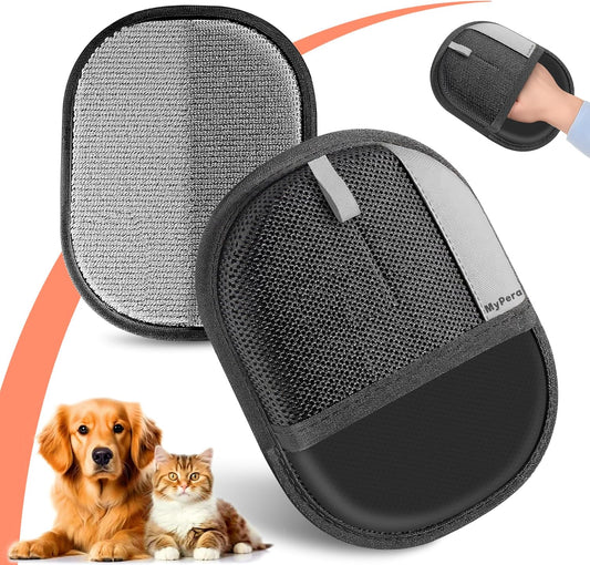 Pet Hair Removal Glove for Dogs & Cats, Newly Upgraded Reusable Electrostatic Pet Hair Glove, Magic Brush Pet Hair Remover Tool for Clothing, Couch, Carpet, Car Seats (2)