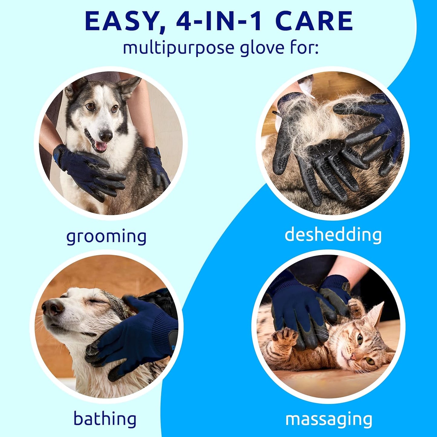 Grooming Gloves - Cat & Dog Hair Remover Glove for