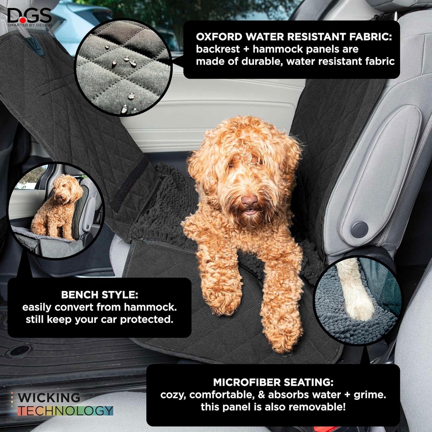 Single Backseat Dog Cover for Car - Highly Absorbent