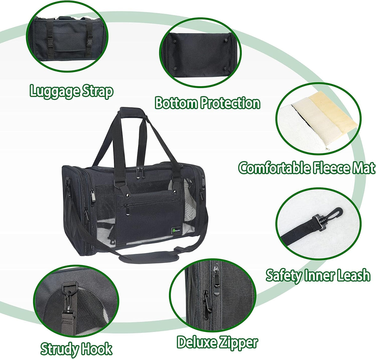 Soft-Sided Pet Carrier for Cats Small Dogs of 15 Lbs Medium