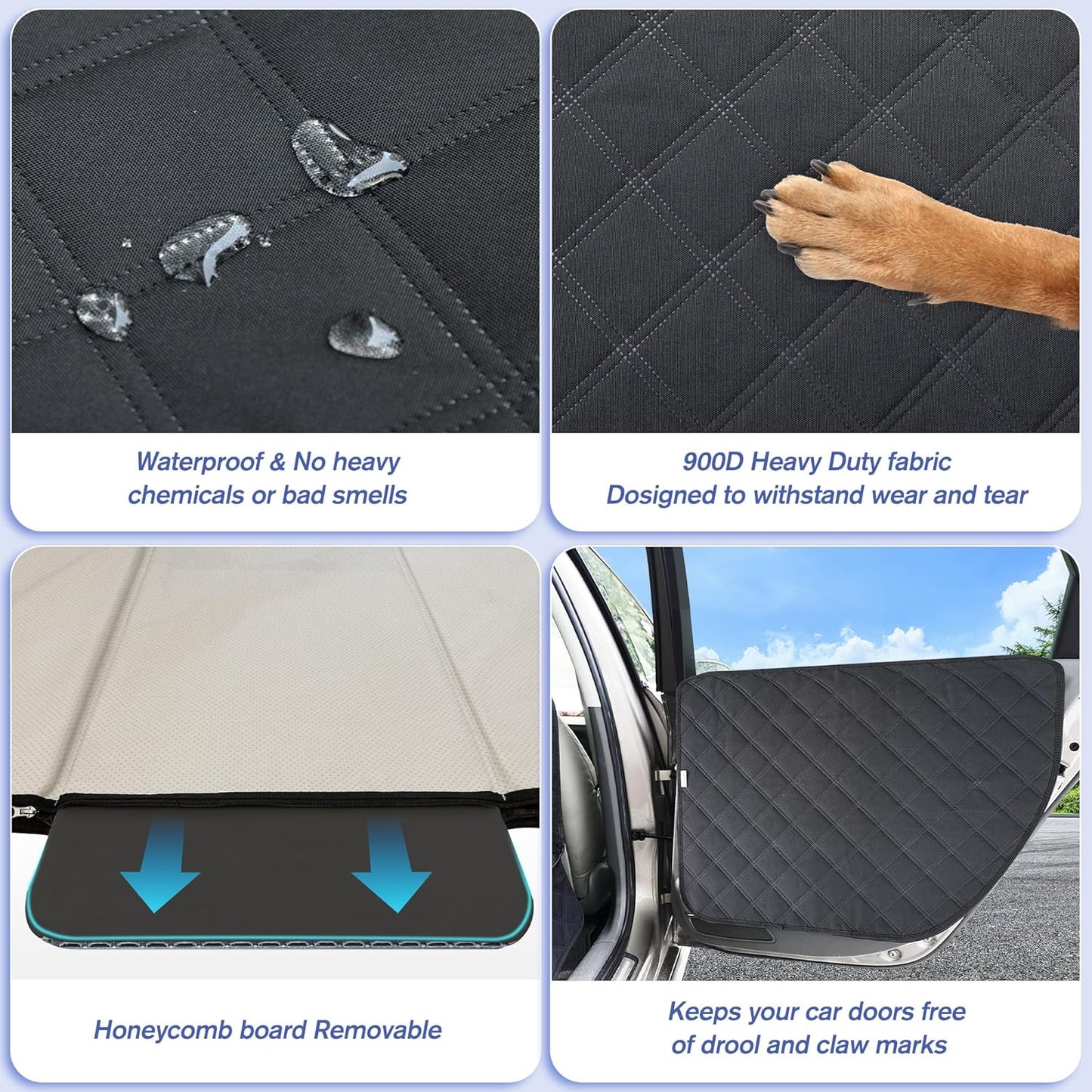 Back Seat Extender for Dogs- Hard Bottom Car Seat Cover