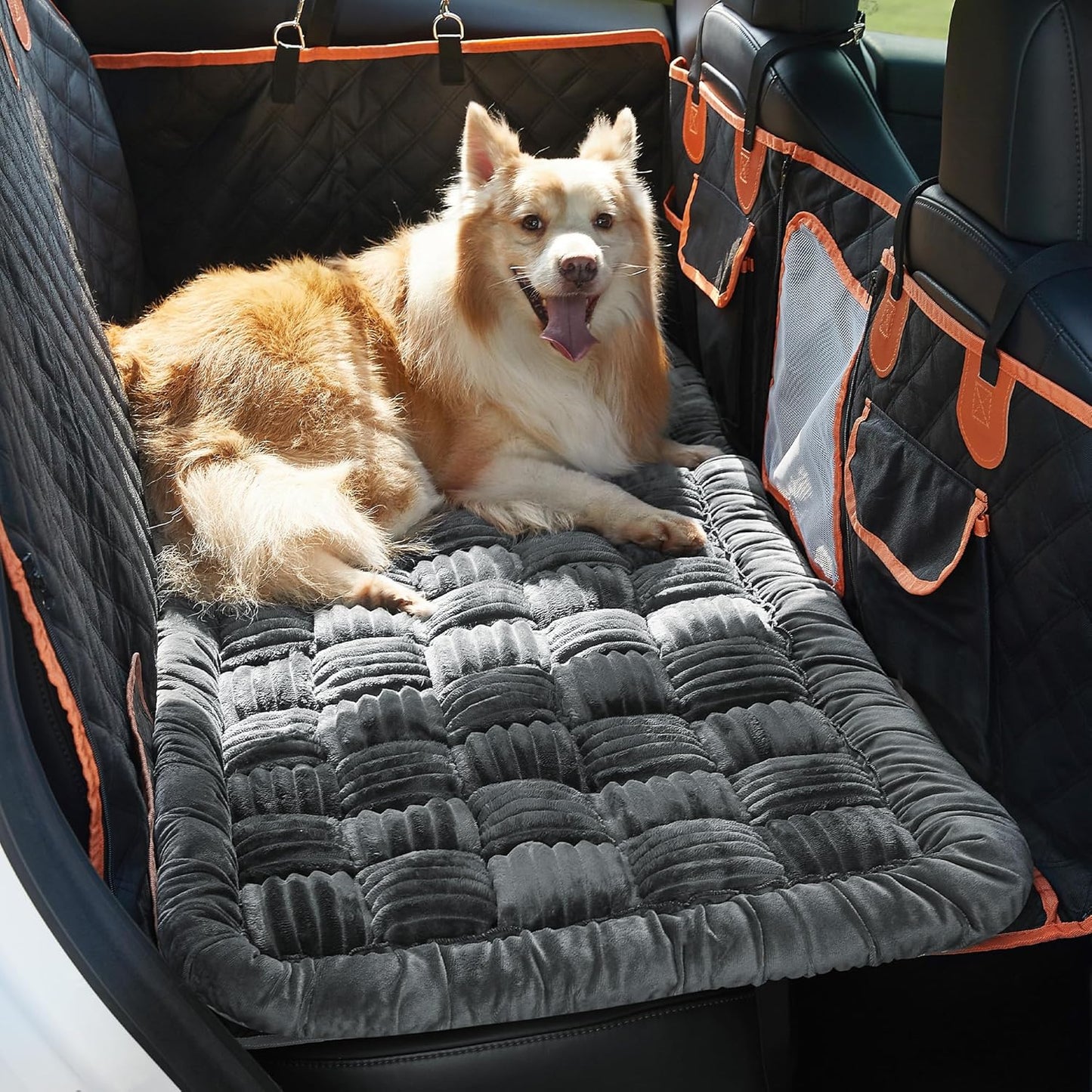 Backseat Pet Bed Mat,Dog Bed for Car,Fuzzy Dog Seat Cover
