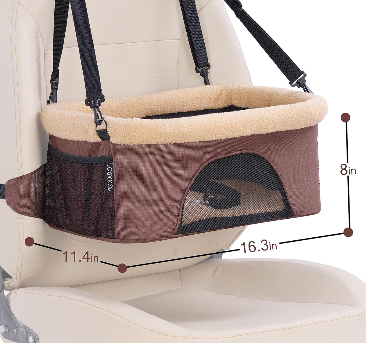 Deluxe Dog Booster Seat with Height-Adjustable Foldable