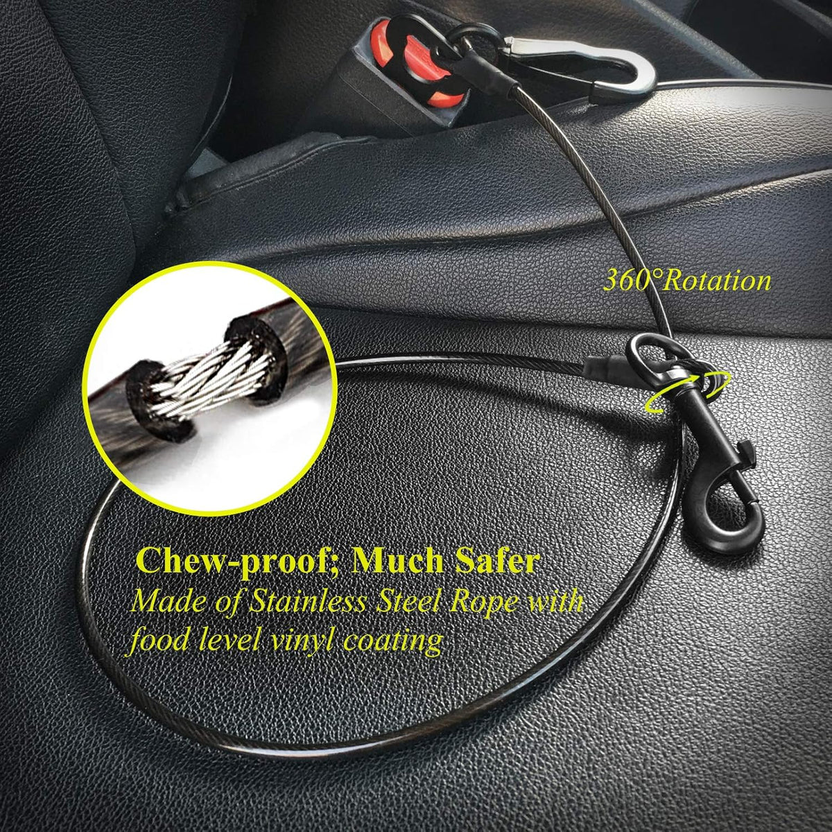 Dog Seat Belt, Chew Proof Waterproof Multi-Functional Dogs