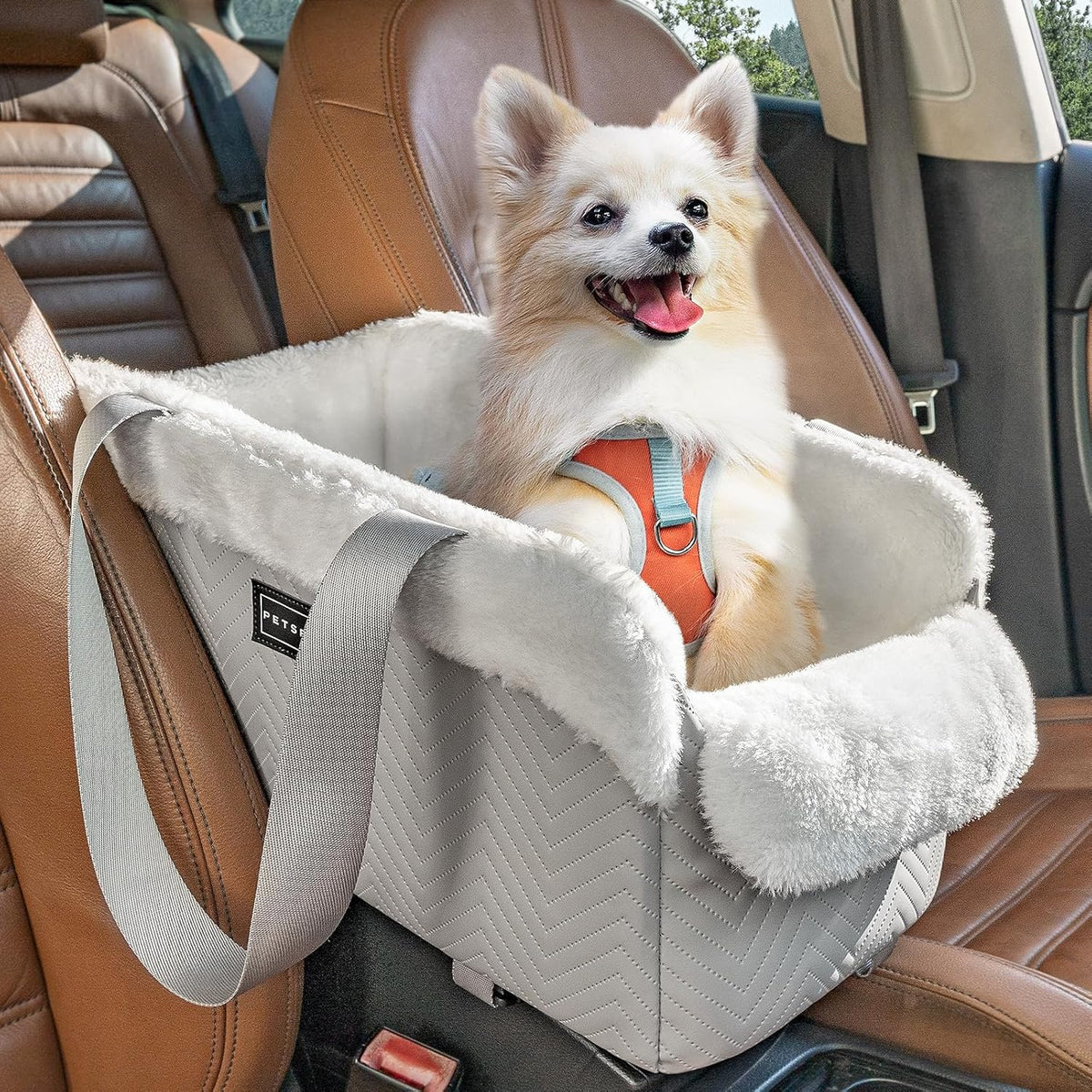 Console Dog Car Seat, Portable Small Dog Car Seat with Safe