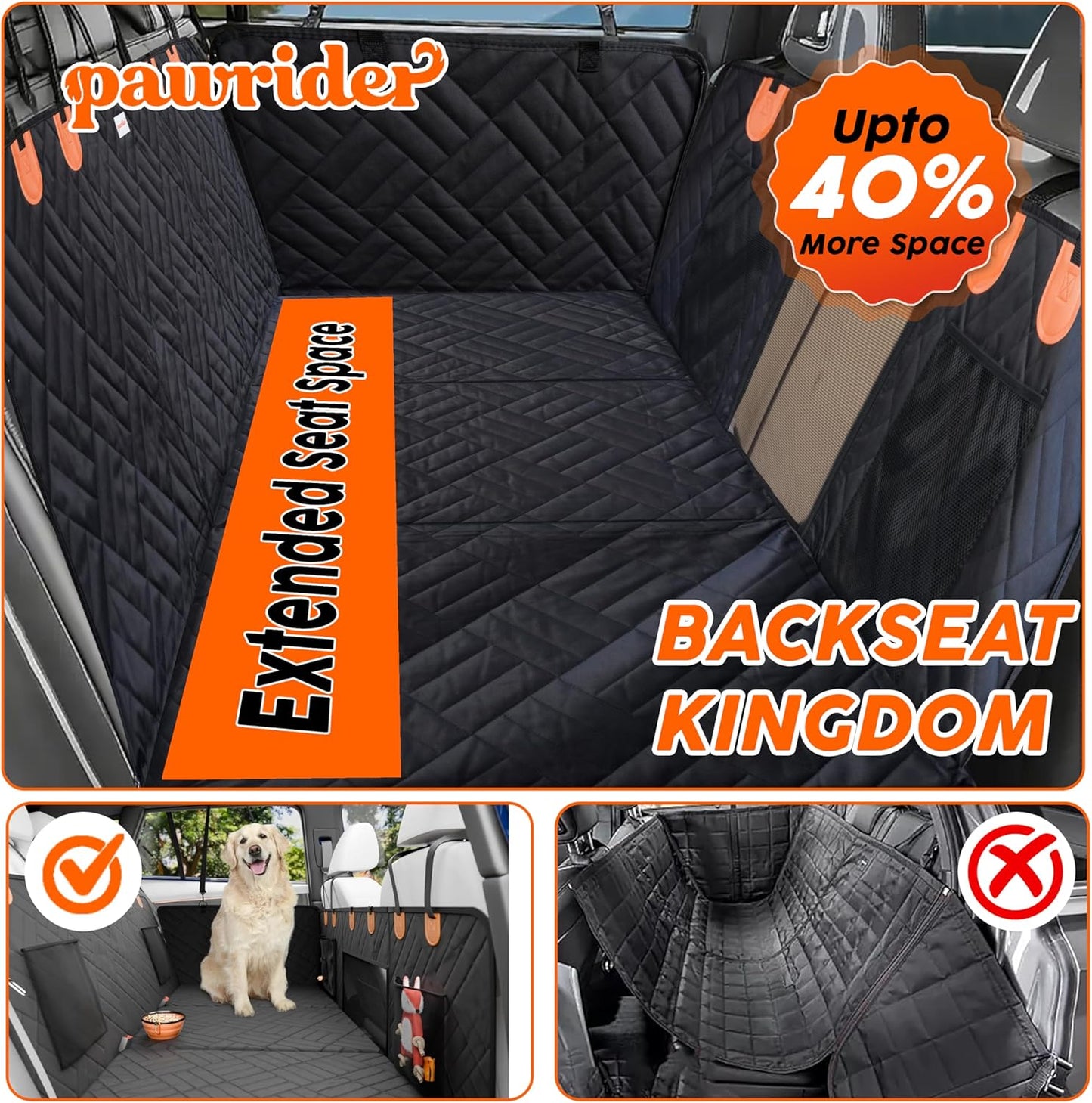 Back Seat Extender for Dogs Hard Bottom - Sturdy Dog