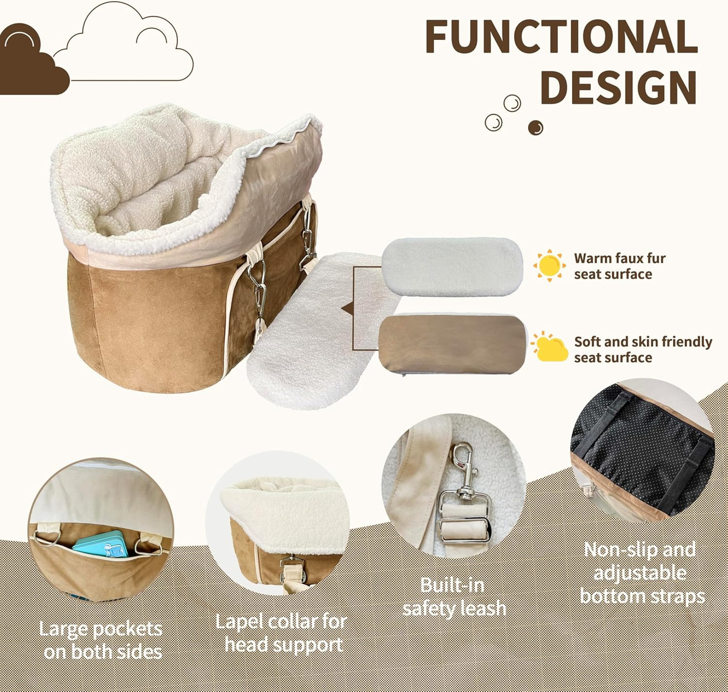 Puppy Dog Booster Seat for Small Dog up to 28 lbs Outing