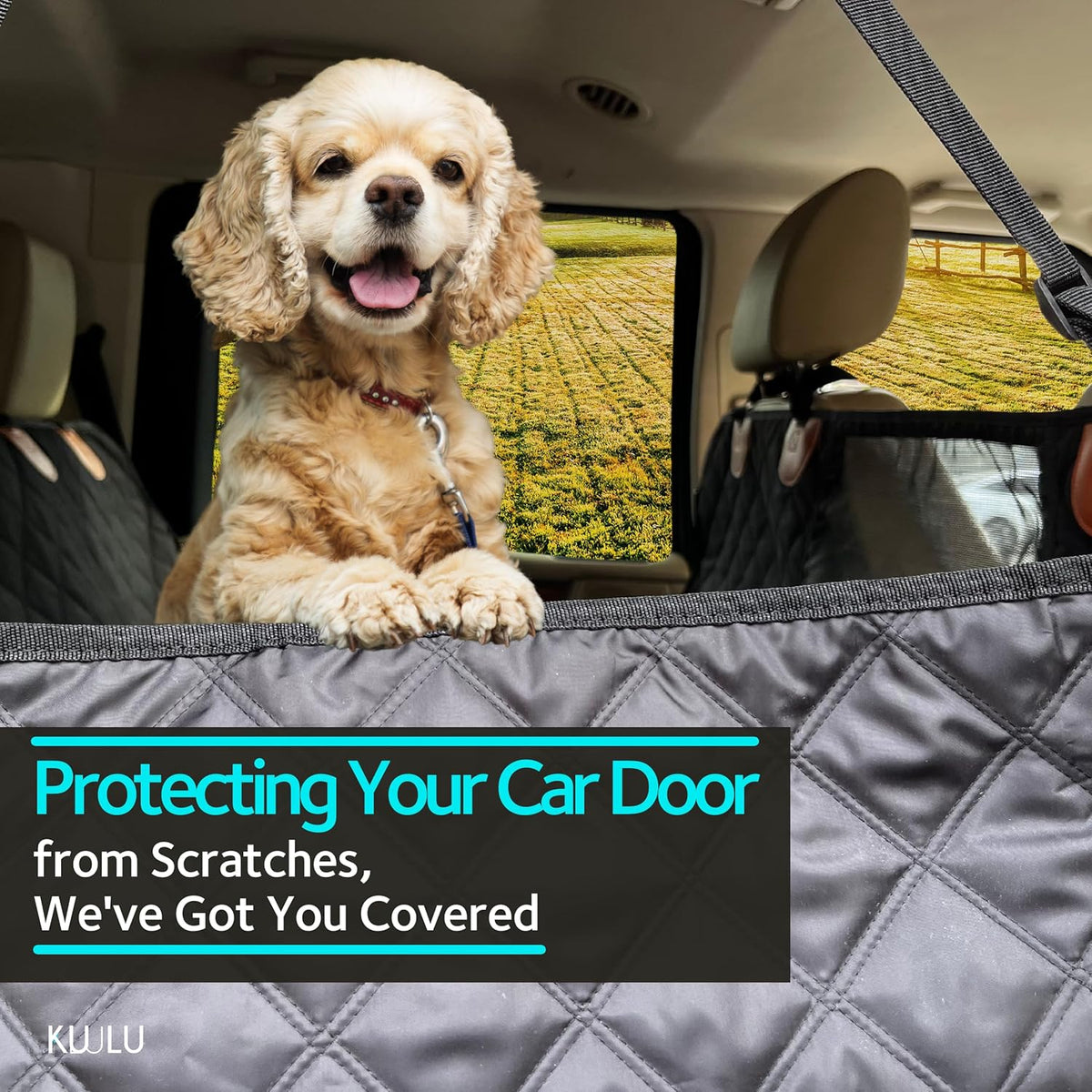 Dog Car Seat Cover for Back Seat, Dog Car Hammock with Mesh