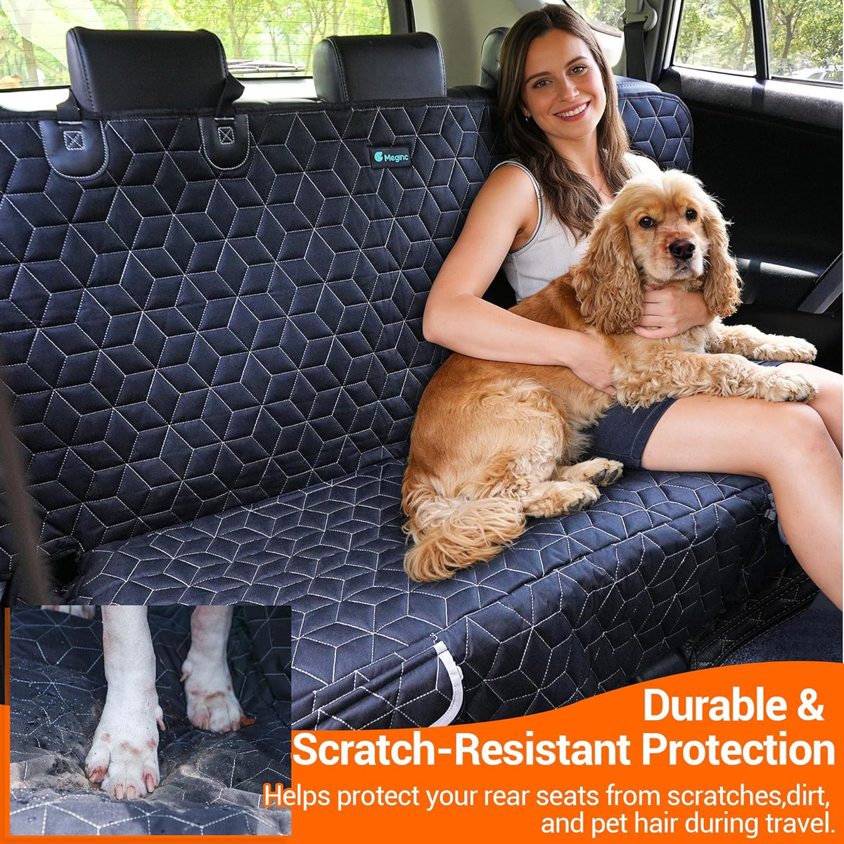 Bench Dog Car Seat Covers for SUV, Waterproof Dog Seat