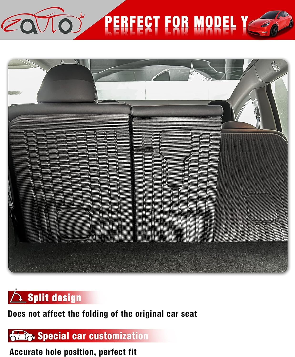 Rear Seat Back Cover Backrest Protector for Tesla Model Y