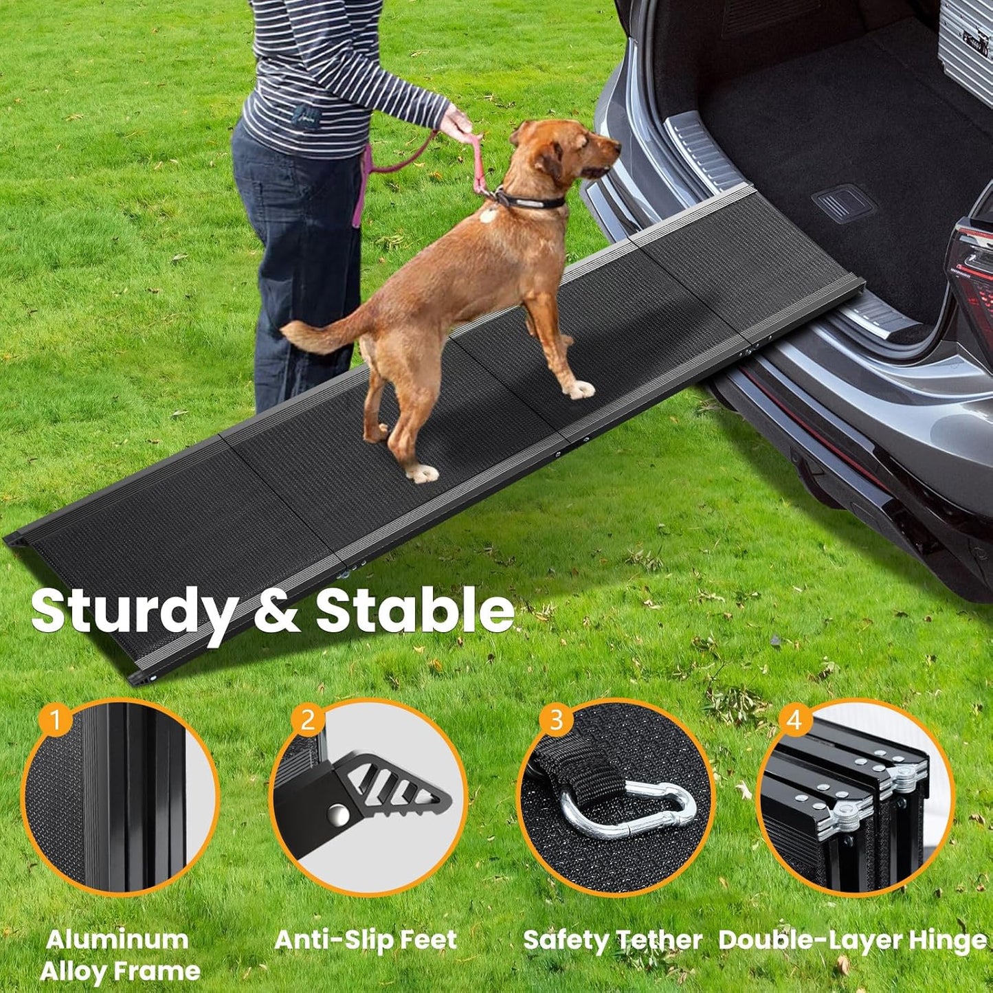 Dog Ramp, Dog Ramp for Car with Anti-Slip Surface