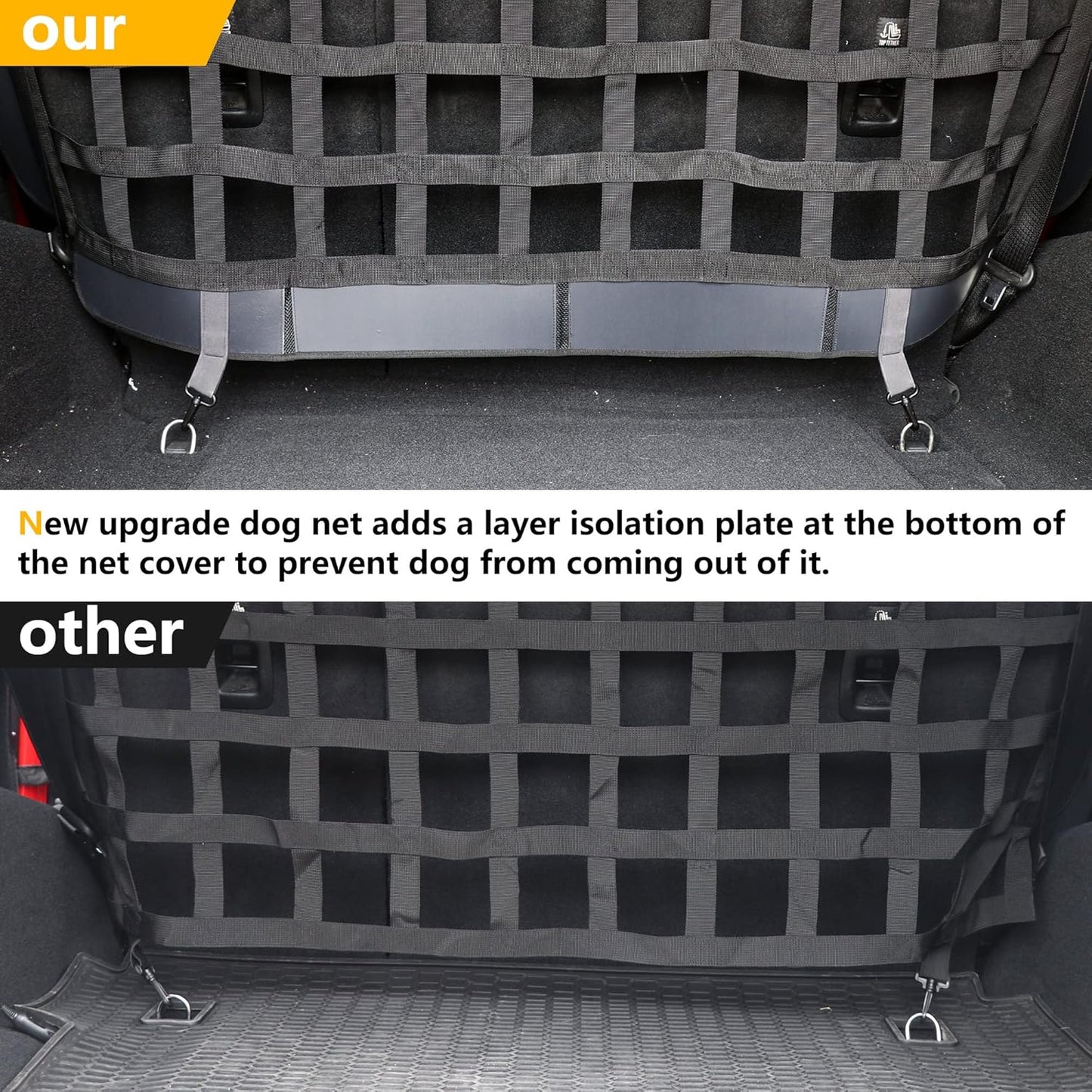 Pet Net Vehicle Safety Mesh Dog Barrier for Jeep Wrangler