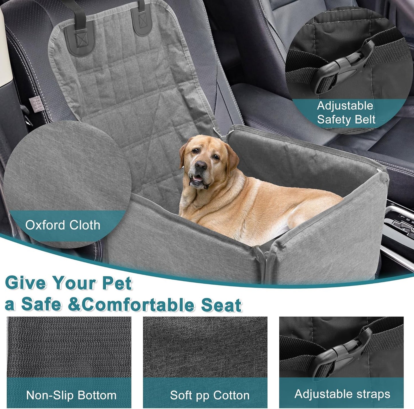 Dog Car Seat, Cover with Side Flaps, Cargo Liner for Dog