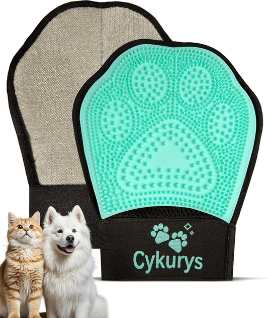 Pet Hair Removal Glove , 2-in-1 Double-Sided Pet Grooming