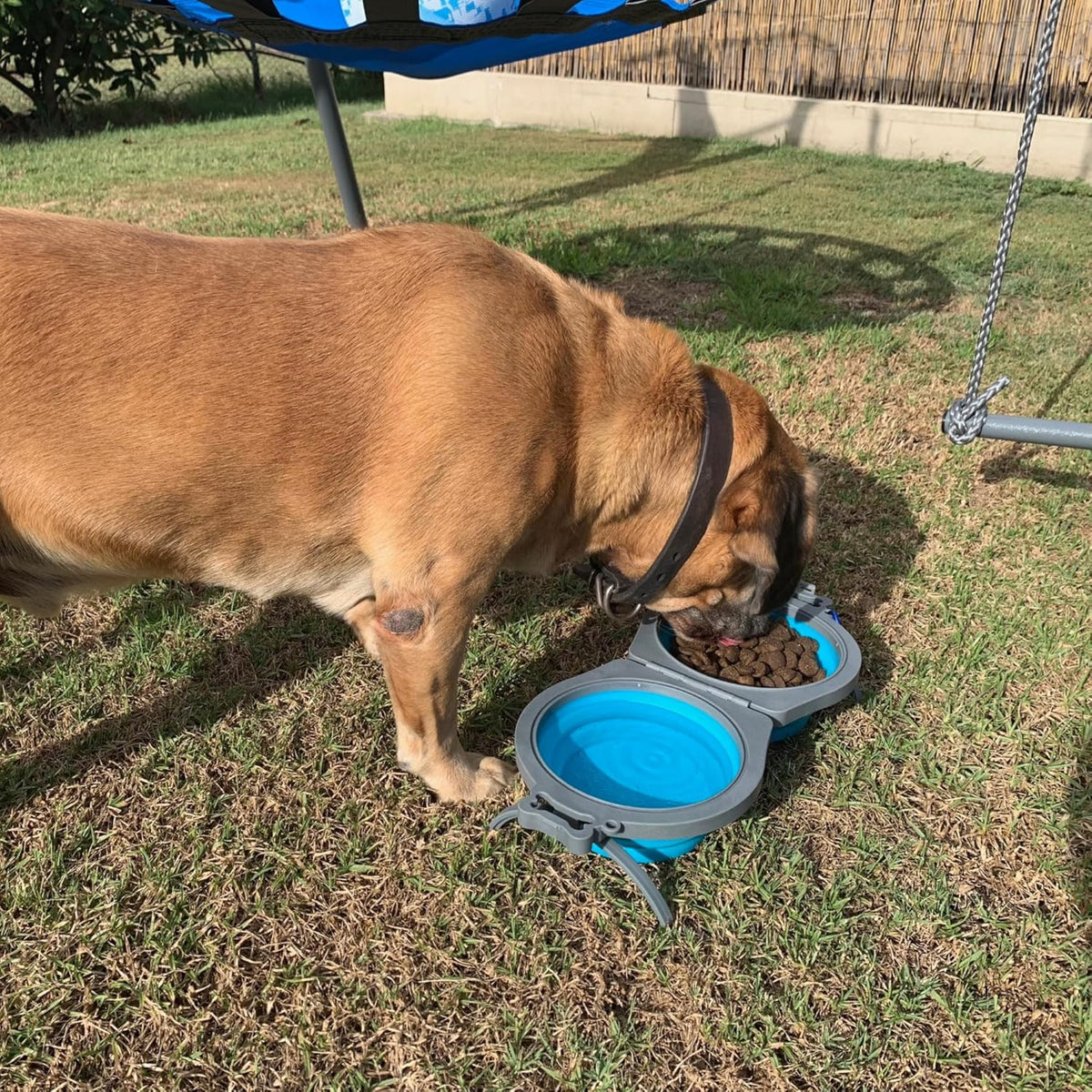 Loving Pets 73807992: Travel Double Diner Dog Bowl, Blue Md