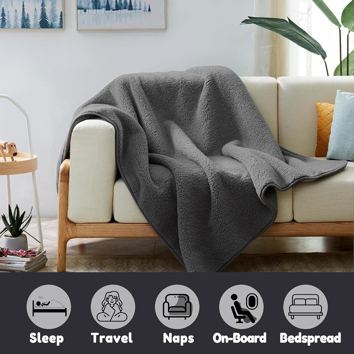 Waterproof Blanket 55 X 39 Inches for Couch, Chairs, Car