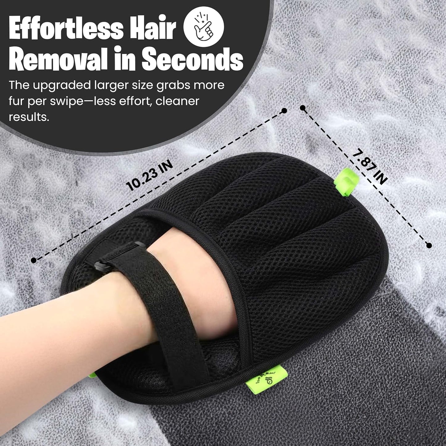 Pet Hair Removal Glove for Cats & Dogs, Five-Finger