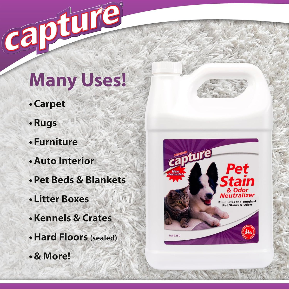 Pet Stain & Odor Remover - Enzyme Pet Odor Eliminator for