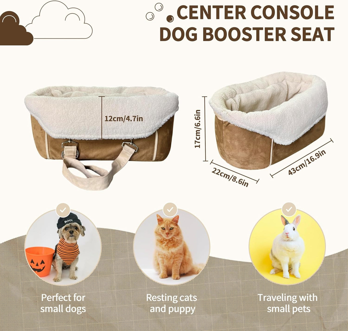 Puppy Dog Booster Seat for Small Dog up to 28 lbs Outing