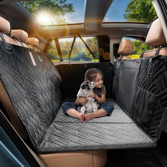 Dog Back Seat Cover Hard Bottom - 2025 Upgraded Materials