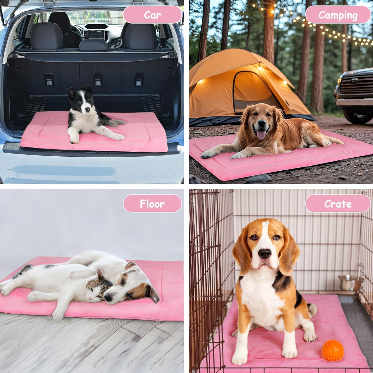 Waterproof Foldable Dog Bed Pad for Camping & Travel