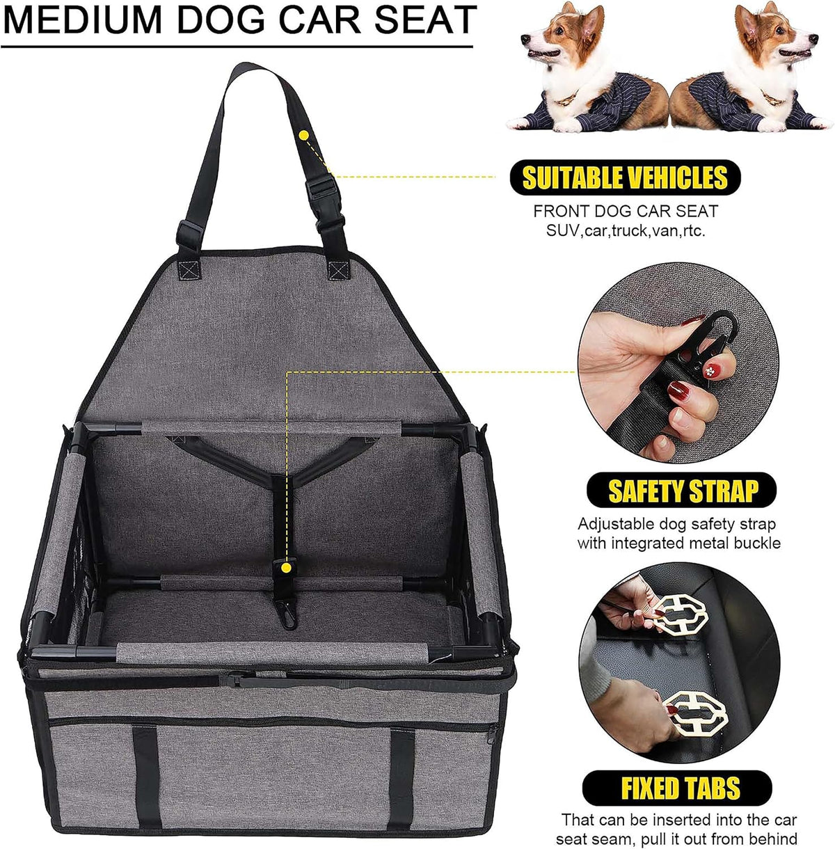 Dog Car Seats for Small and Medium Dogs,Portable Puppy/Pet