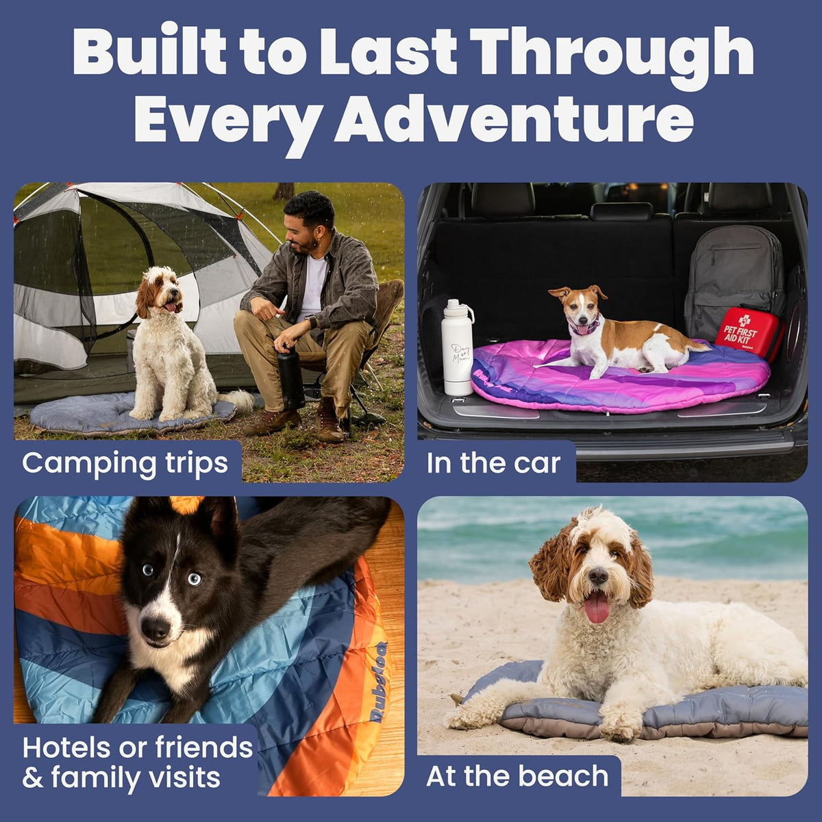 Travel Dog Bed - Foldable & Packable for Travel, Road Trip