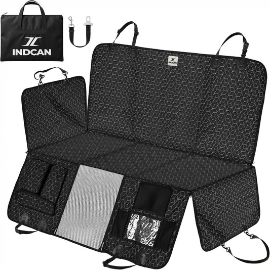 INDCAN Back Seat Extender for Dogs, Hard Bottom Dog Car