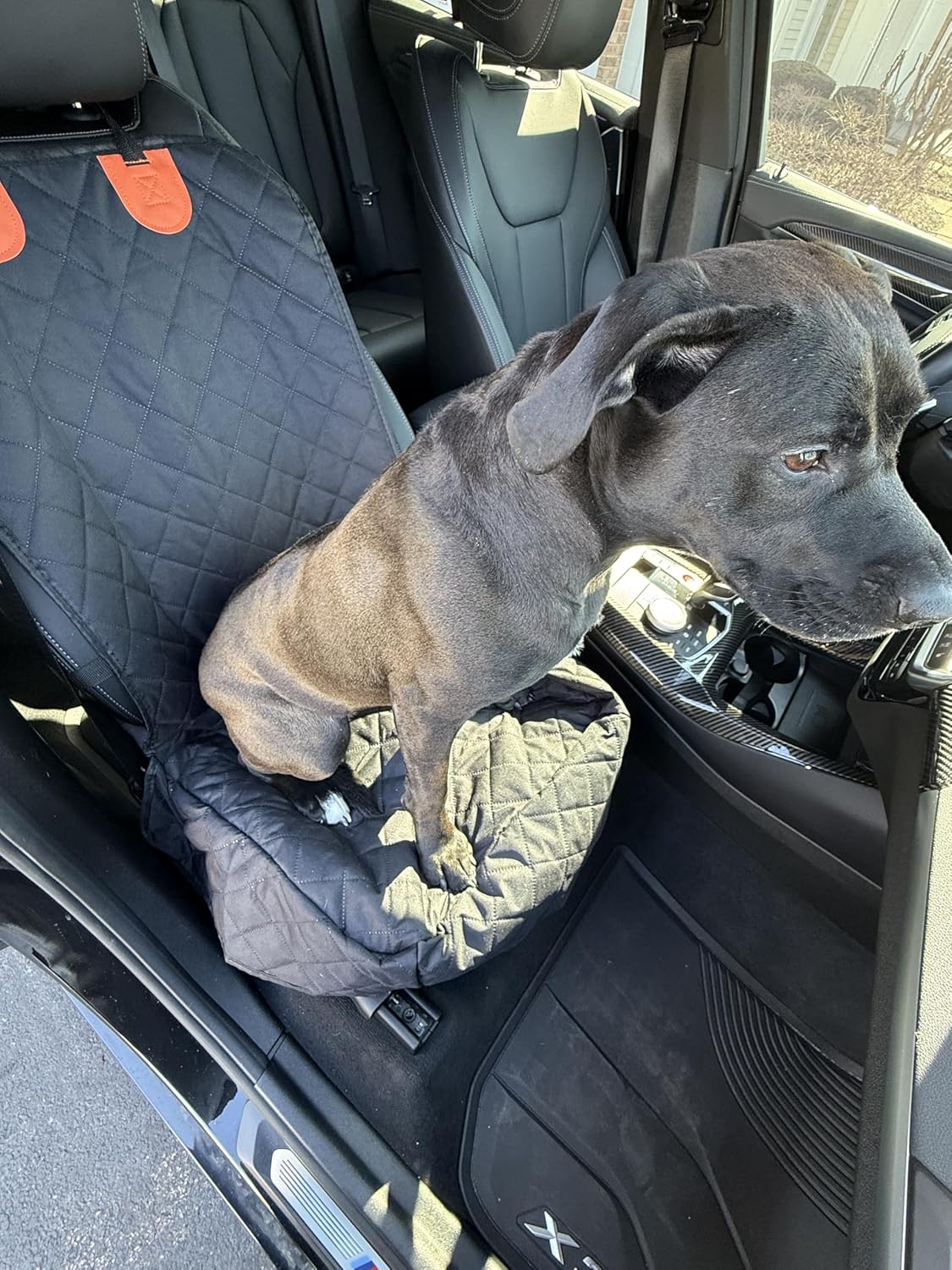 Waterproof Dog Front Seat Cover, Quilted Padded Pet Car