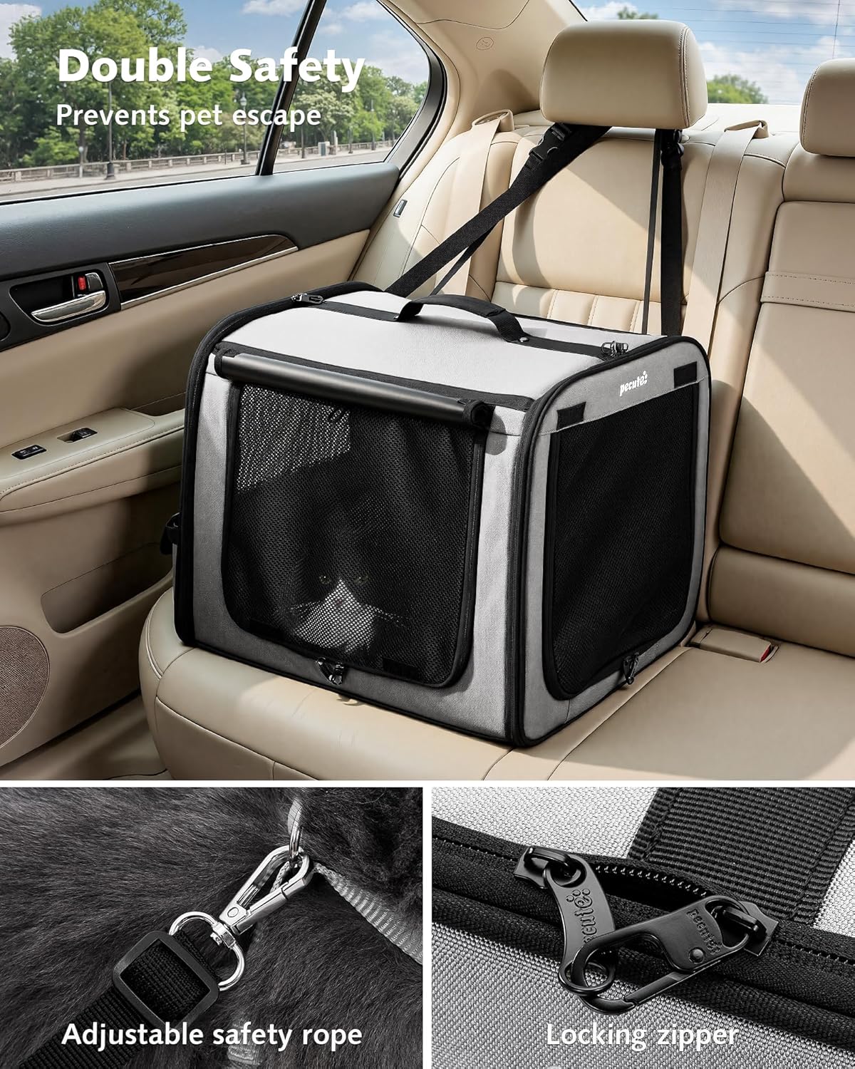 Dog Car Carrier Light Weight 19.7×16.9×14.8in, Dog Carrier