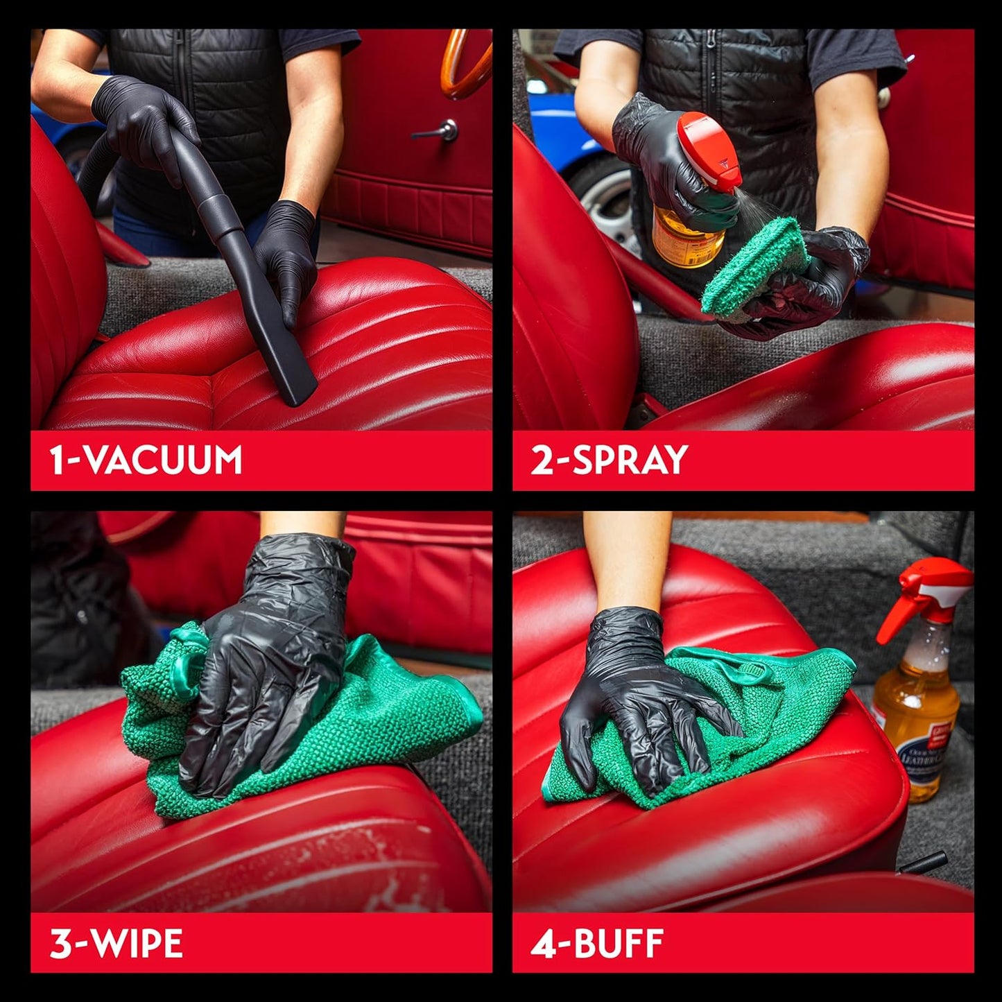 Odor Neutralizing Leather Cleaner for Car Seats, Dashboard