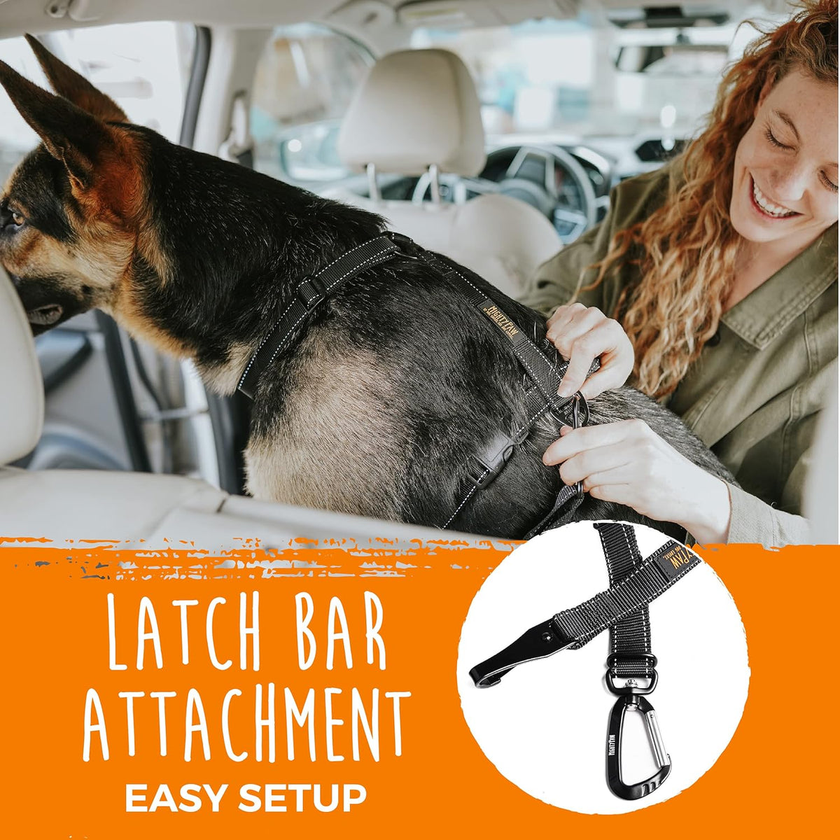 Dog Seat Belt For Car - LATCH Compatible Adjustable Dog