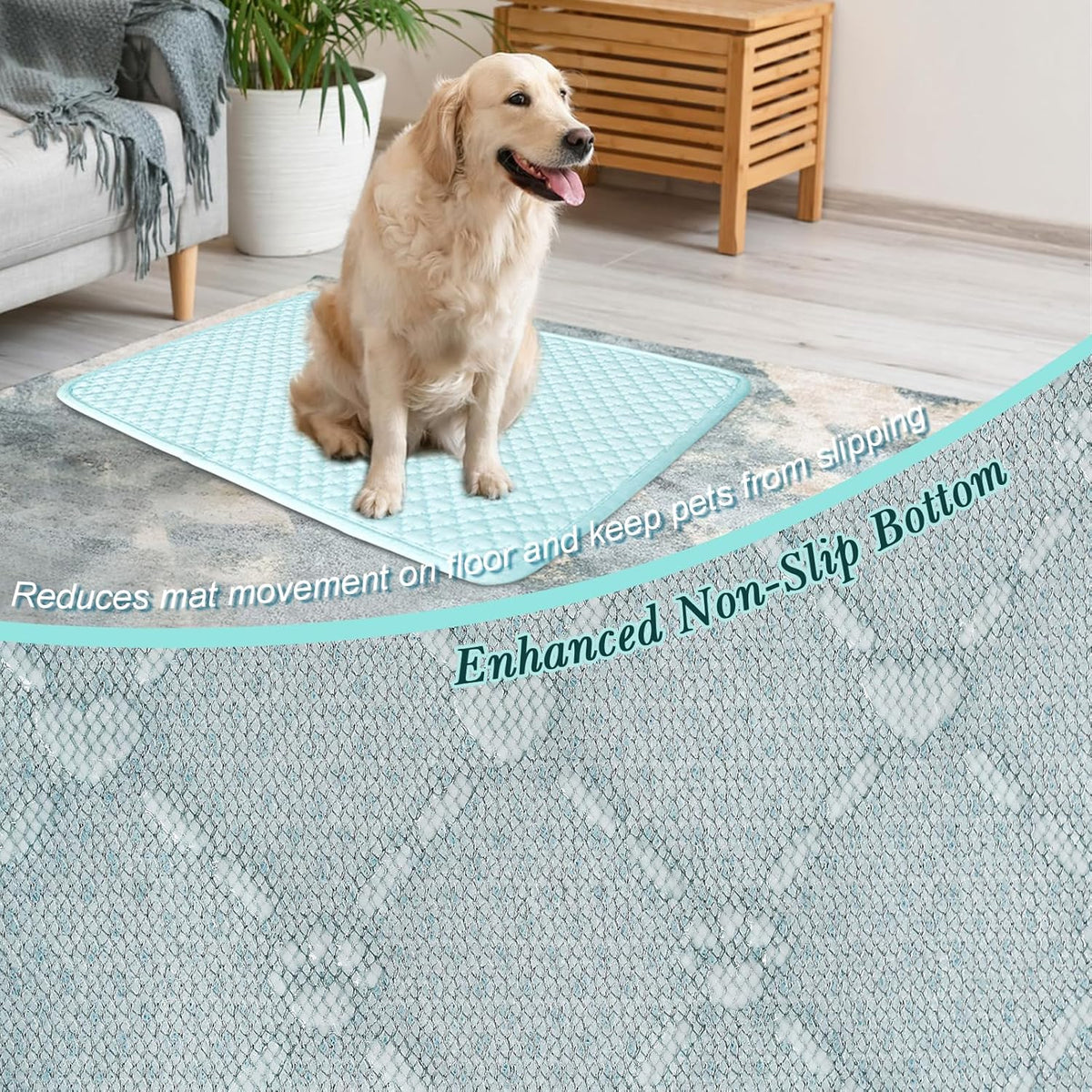 Upgraded Self-Cooling Dog Mat - Breathable Pet Cooling Pad