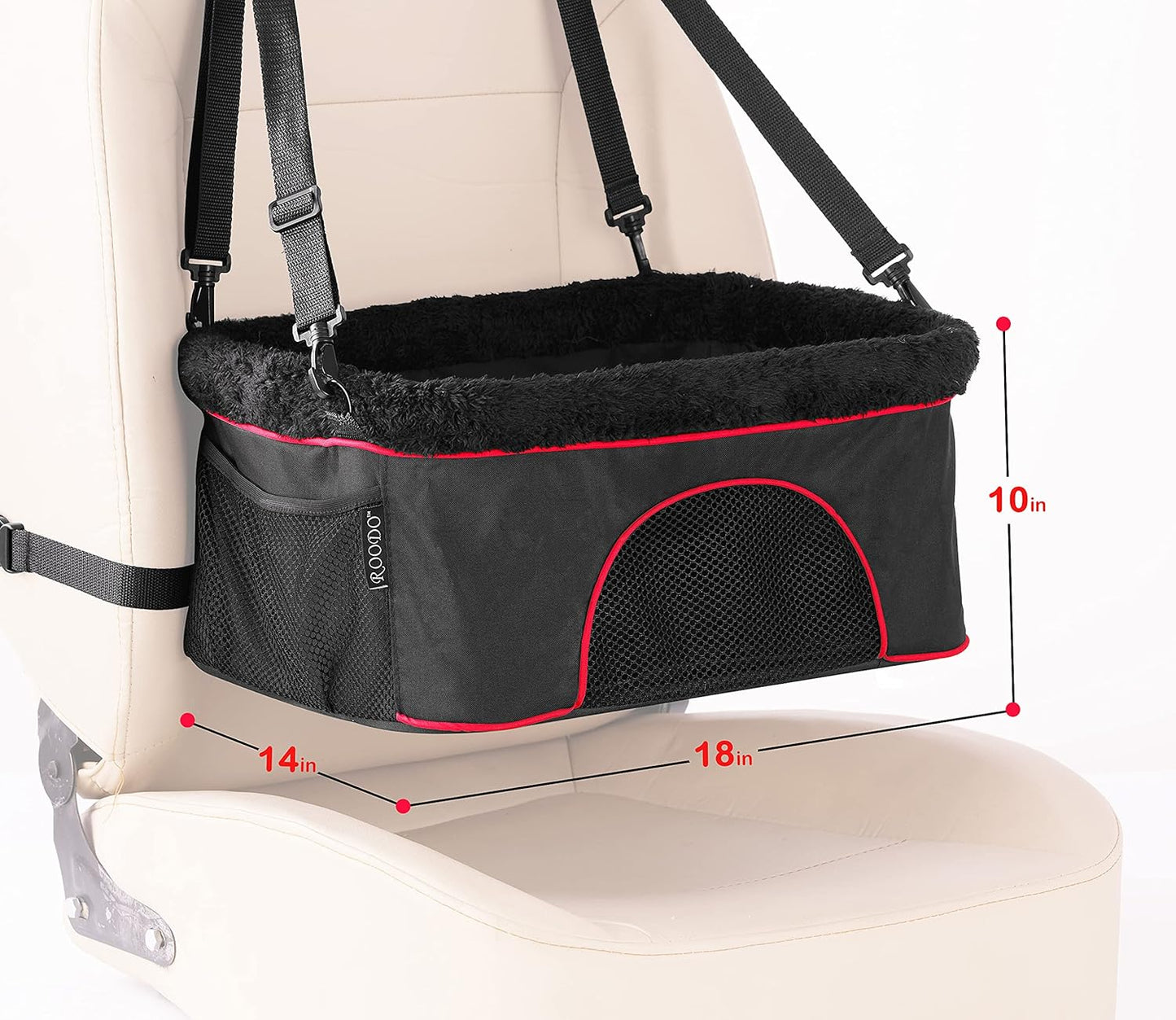 Deluxe Dog Booster Seat with Height-Adjustable Foldable