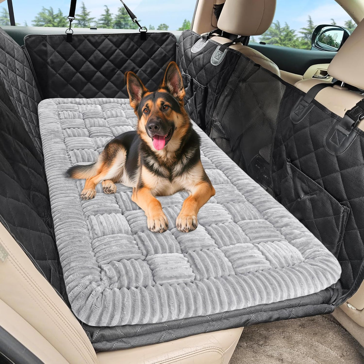 Dog Car Bed Mat, Non-Slip Backseat Extender Pet Blanket